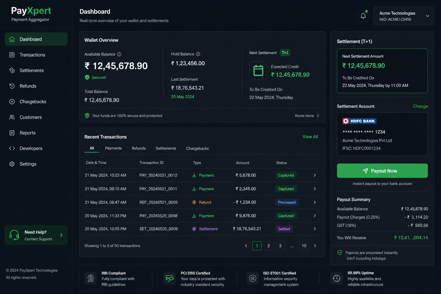Wallet & Settlement